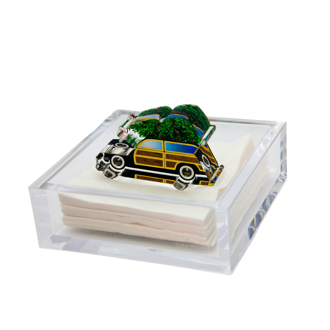 Christmas Woody Acrylic Cocktail Napkin Holder
