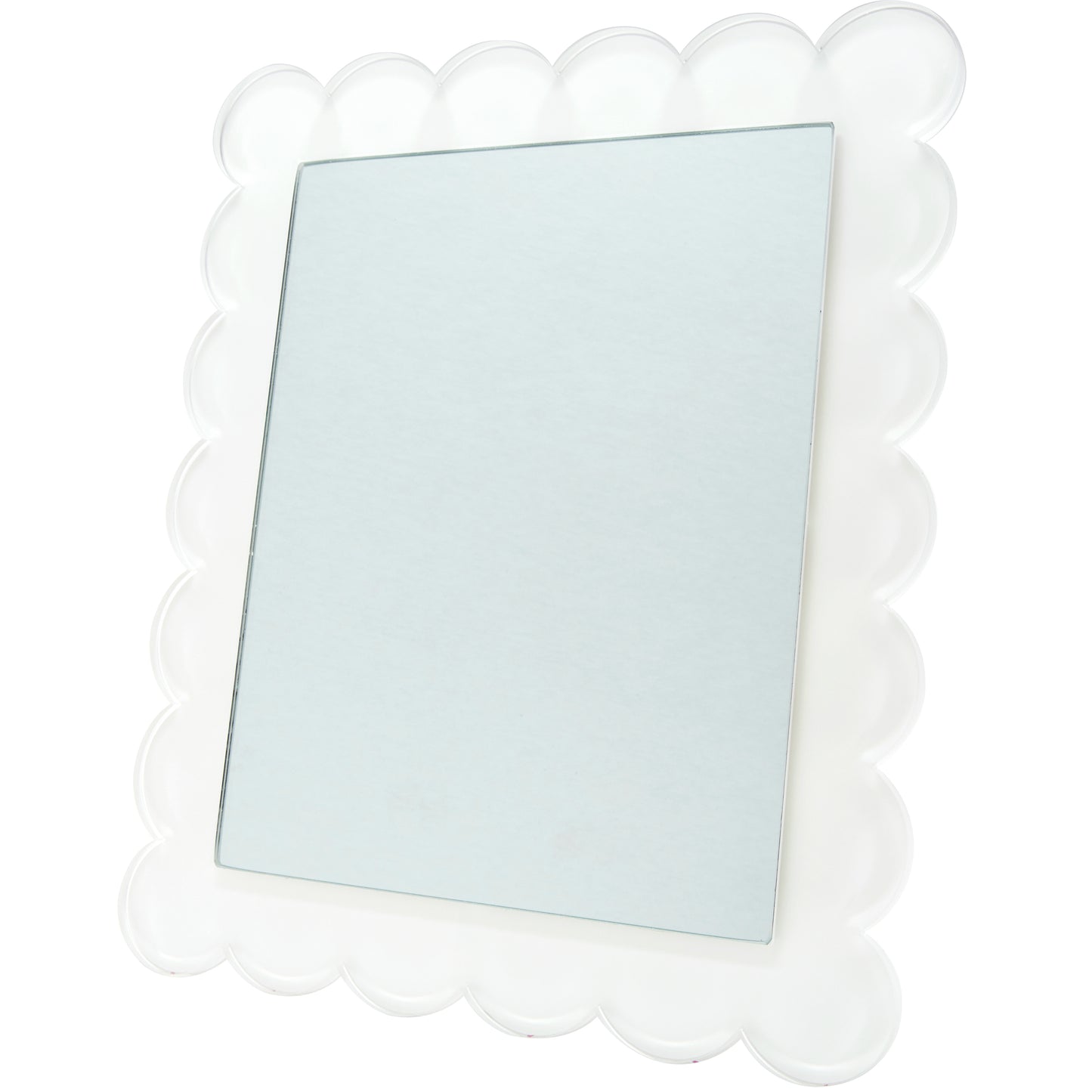 SCALLOP MIRROR - 11 x 13 - WHITE