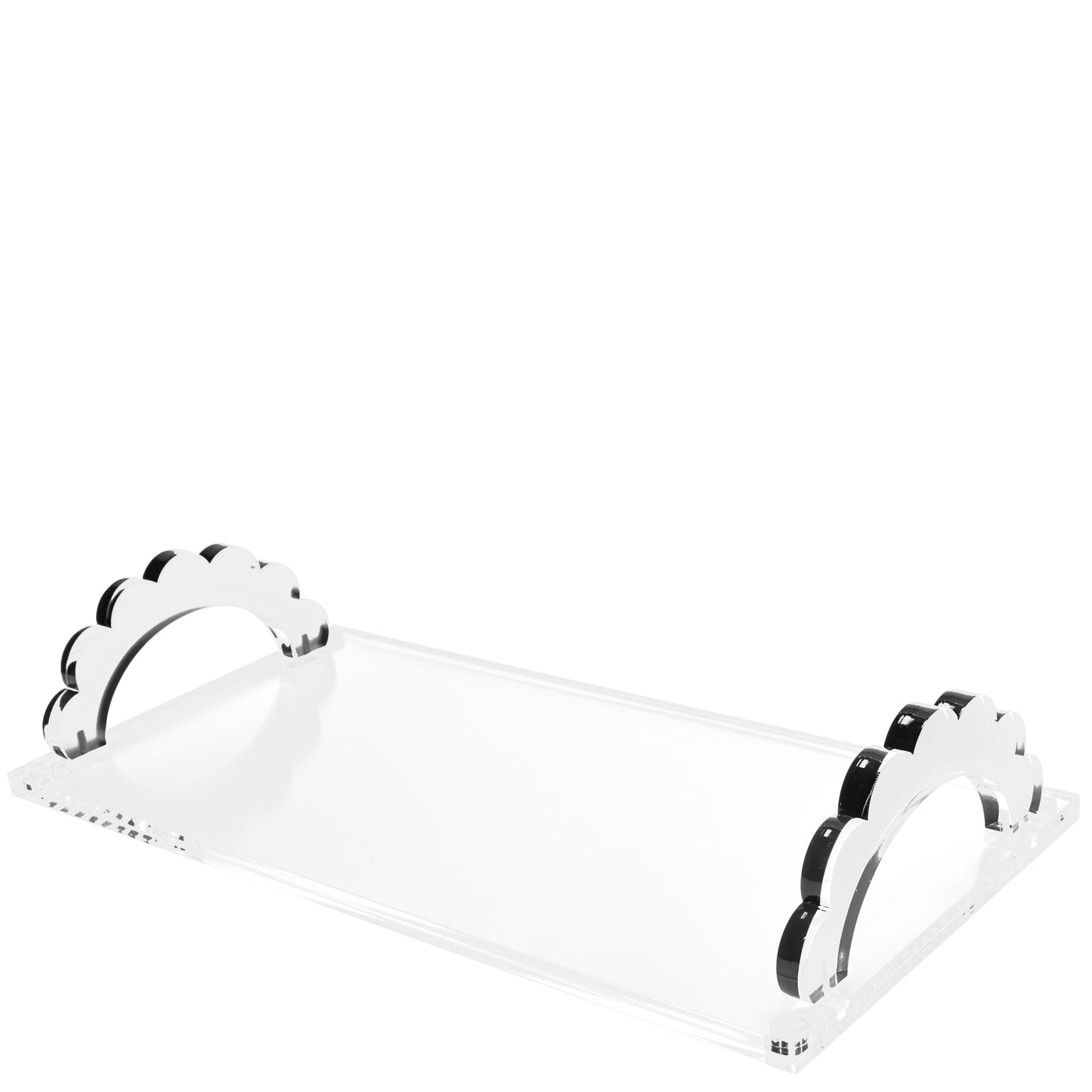 SCALLOP HANDLE PHOTO TRAY - CLEAR