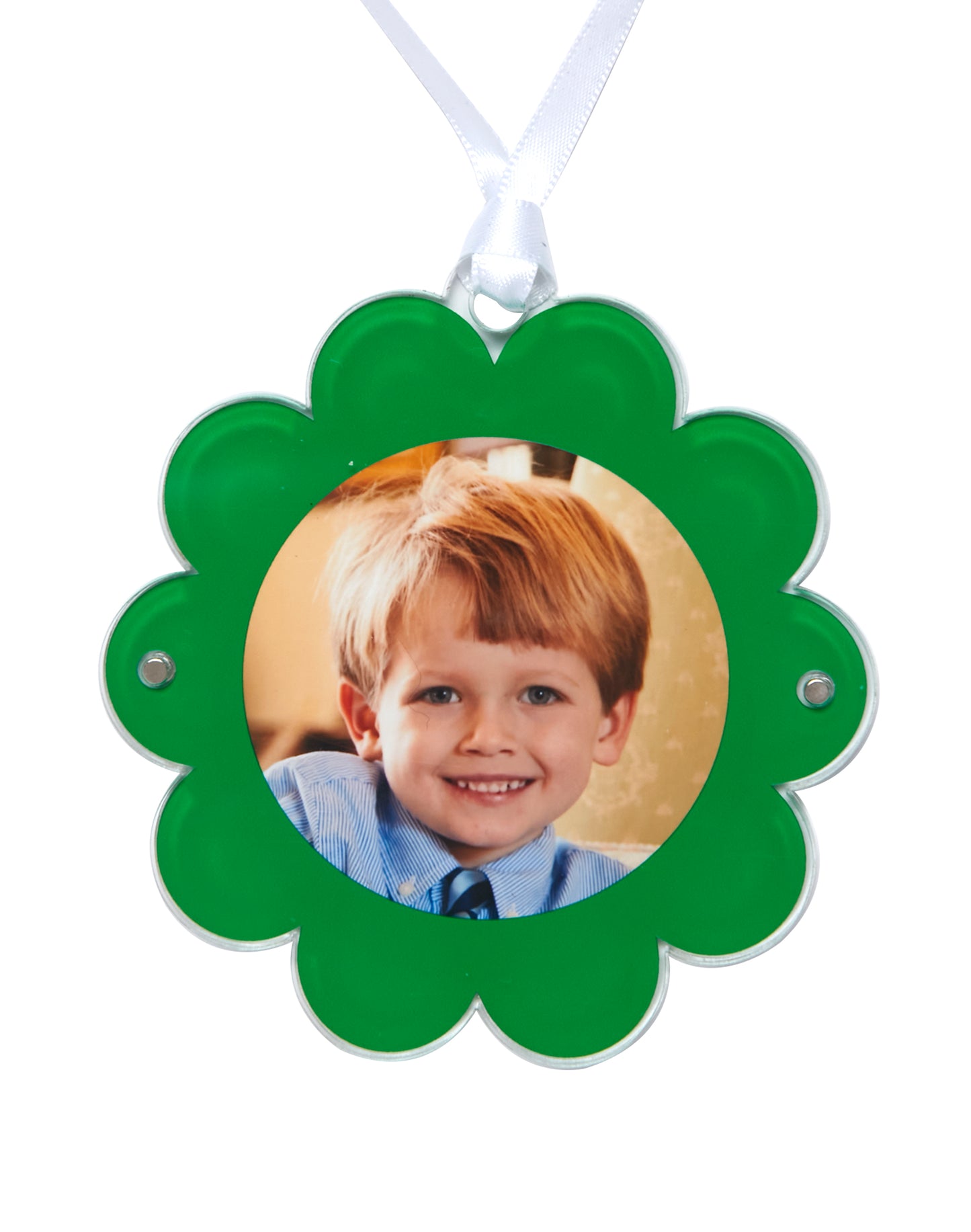 DOUBLE-SIDED DAISY ORNAMENT - GREEN