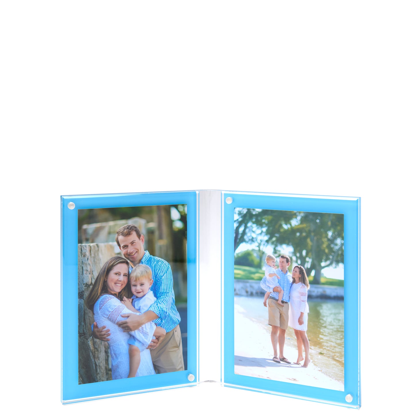 LARGE DOUBLE BEVEL FRAME - PASTEL BLUE