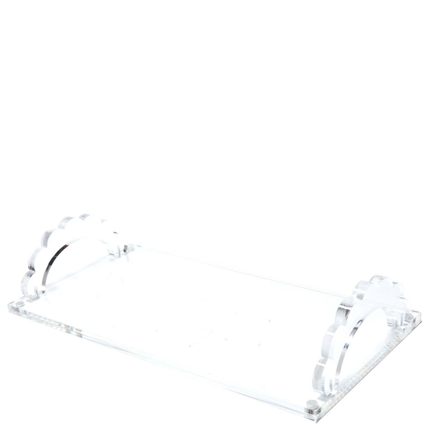 SCALLOP HANDLE PHOTO TRAY - CLEAR