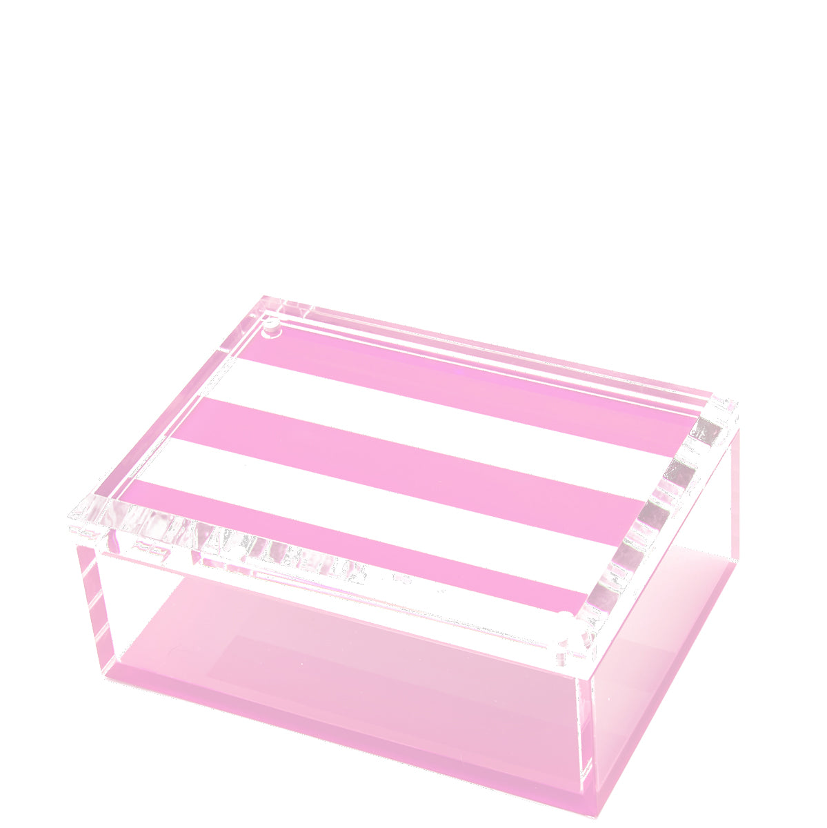 PHOTO BOX - 5" x 7" PASTEL PINK & WHITE STRIPE