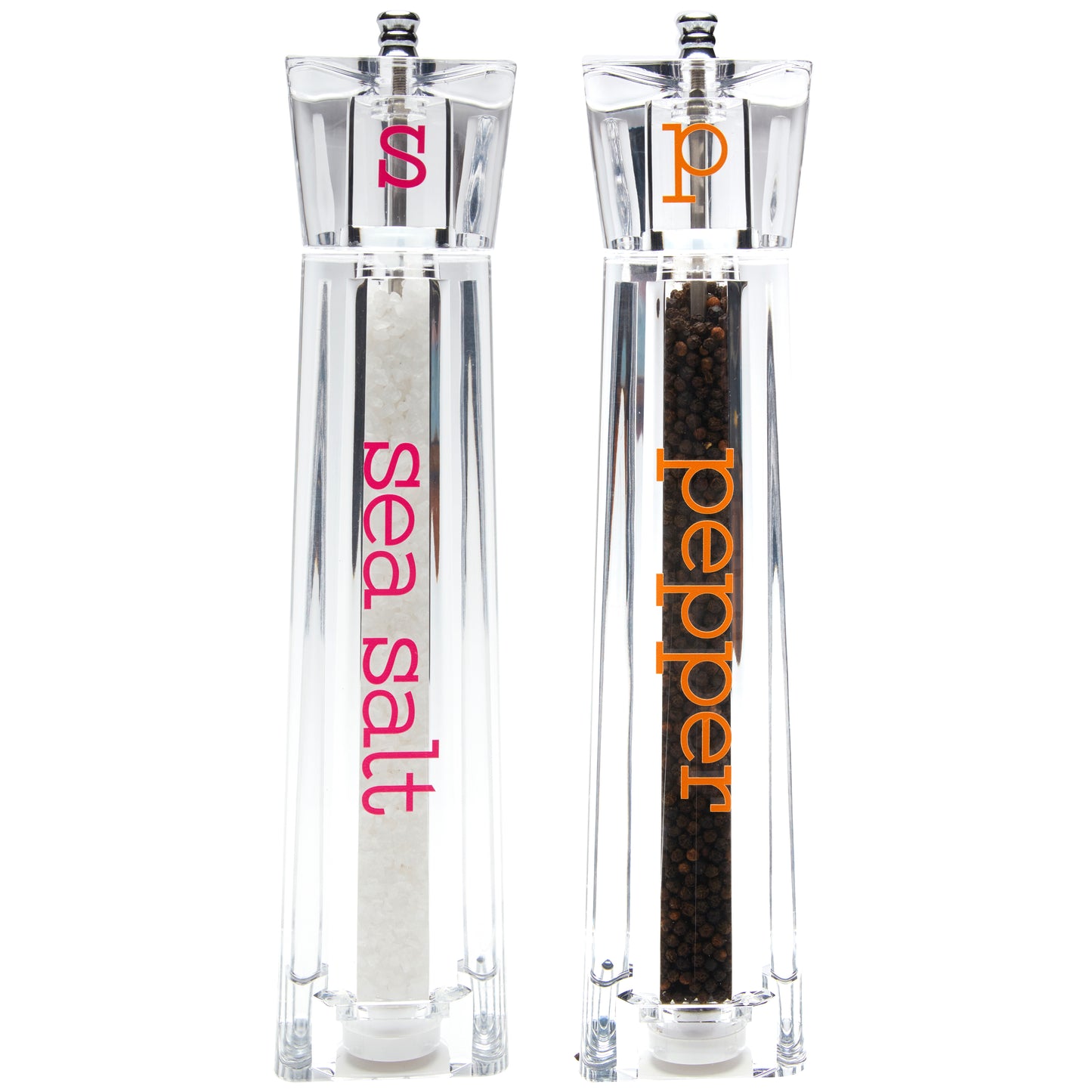 SALT + PEPPER SHAKERS - ORANGE / PINK