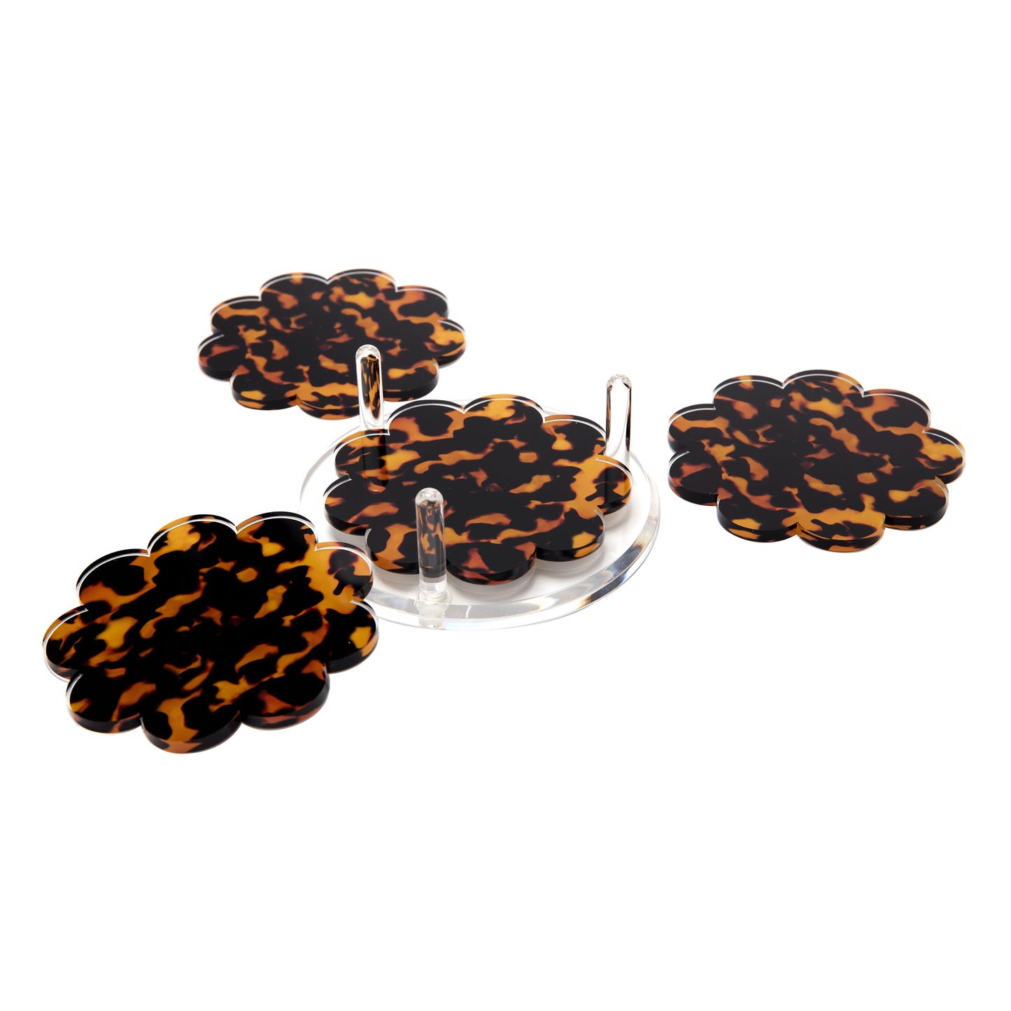 SCALLOP DRINK COASTERS - TORTOISE