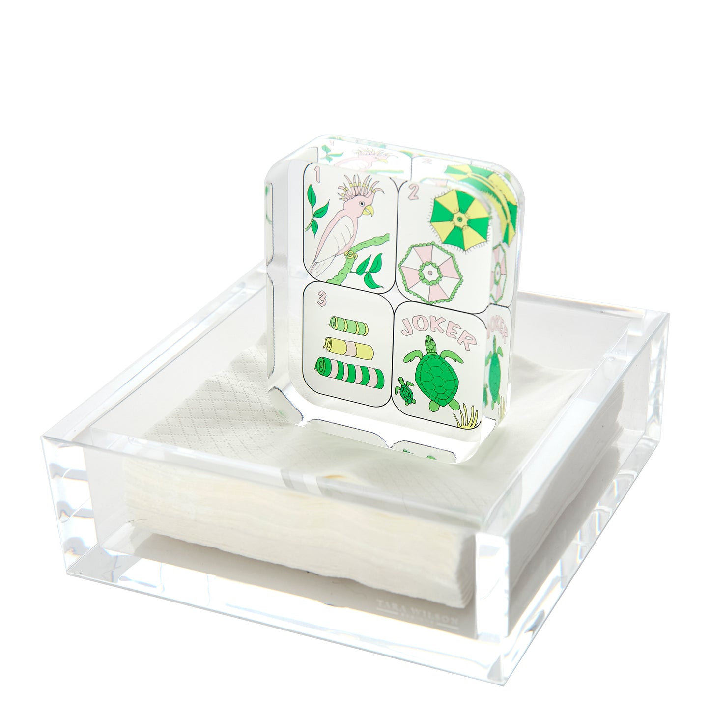COCKTAIL NAPKIN HOLDER - PALM BEACH MAHJONG TILES