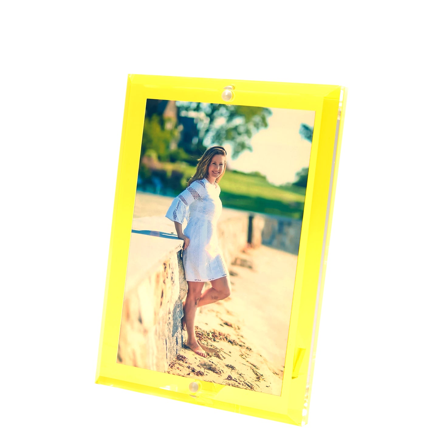 Transparent Yellow Acrylic 4" x 6" Beveled Frame