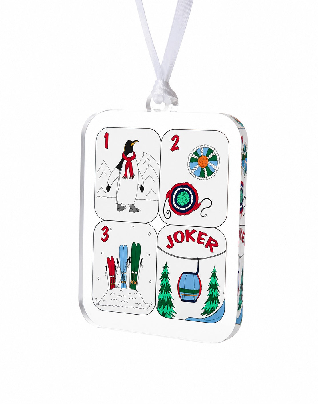Winter Mahjong Tiles Acrylic Ornament