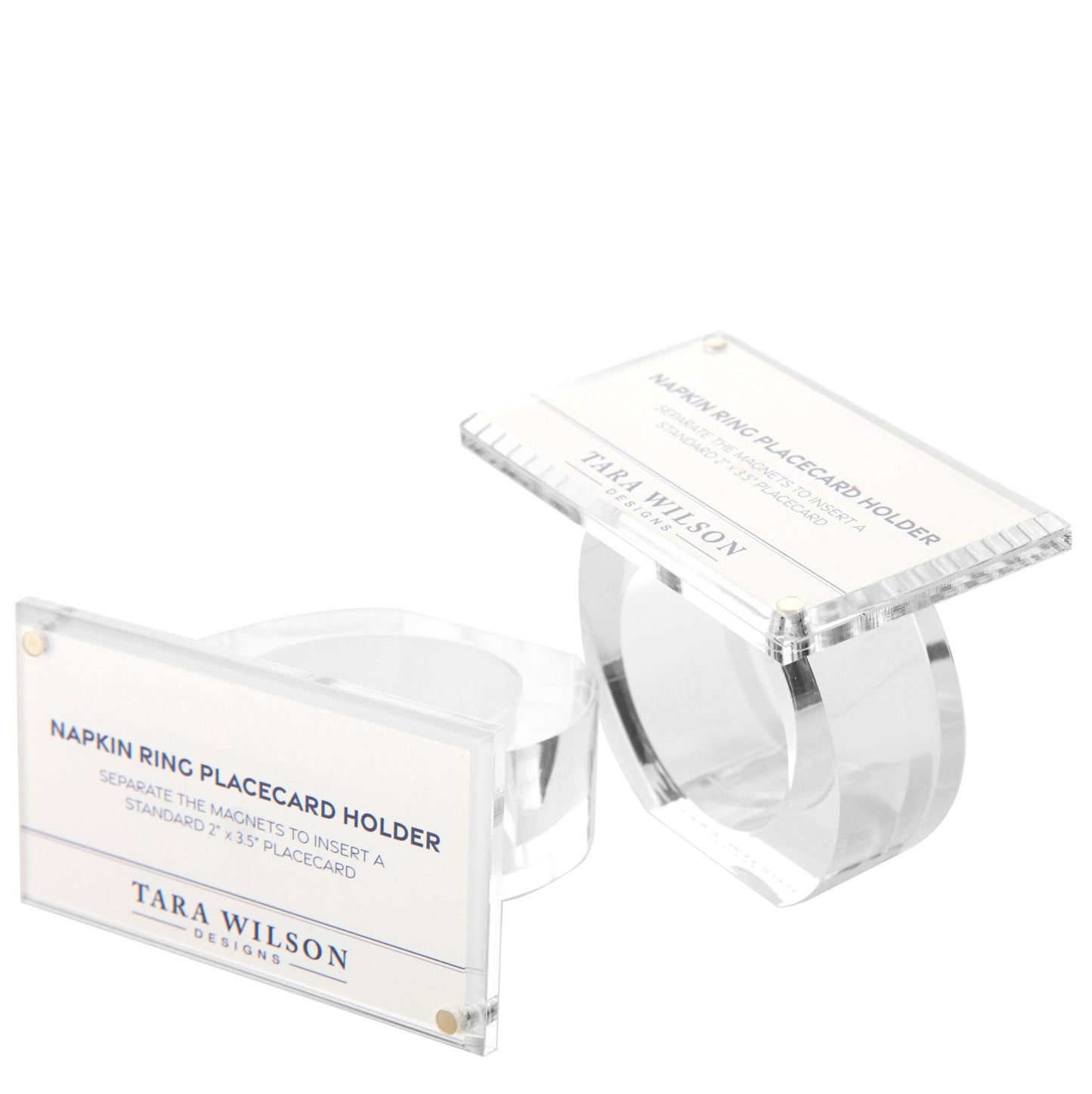 Acrylic Place Card Holder Napkin Ring (Set of 4) - Tara Wilson Designs