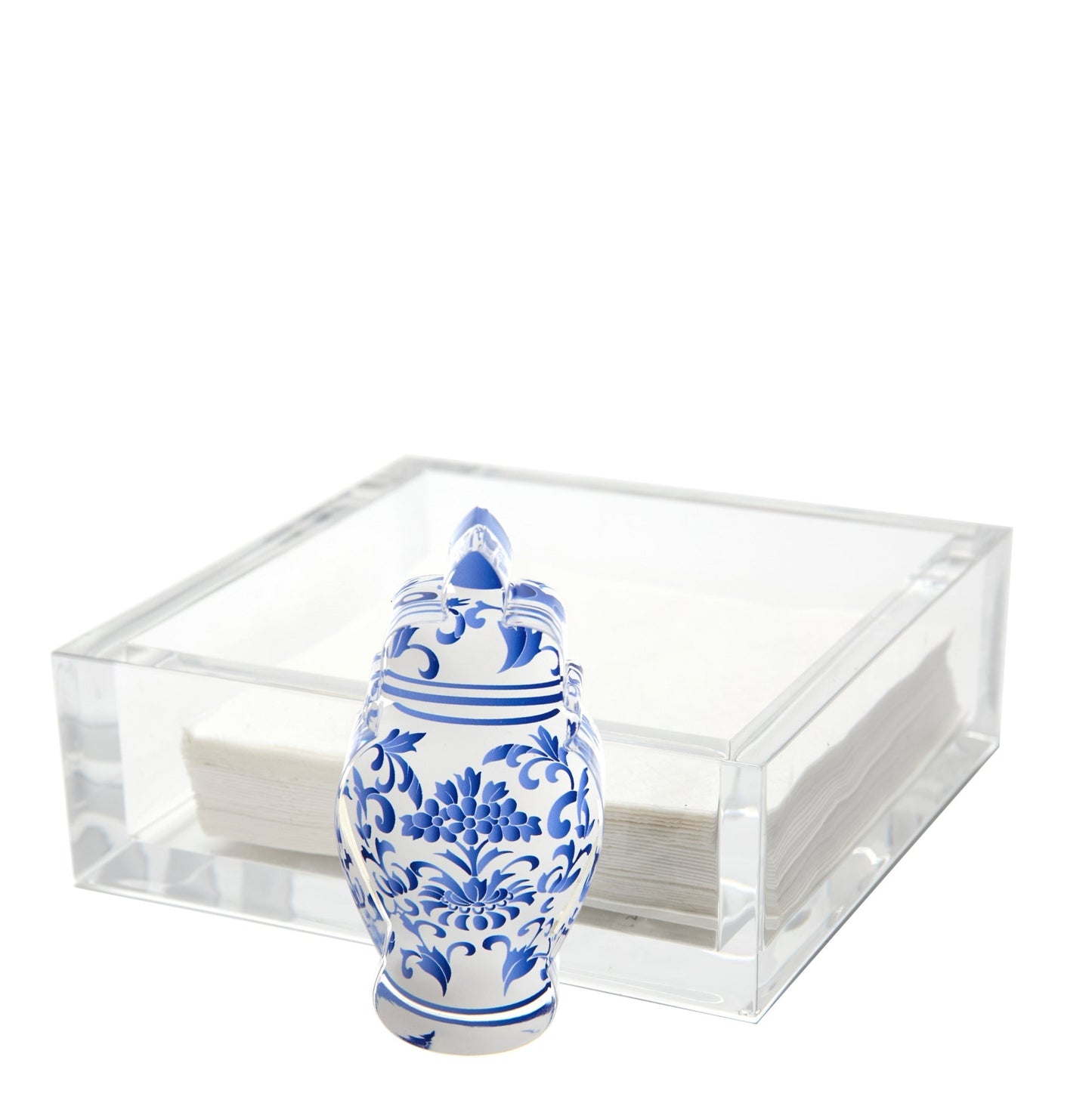 Blue Ginger Jar Acrylic Cocktail Napkin Holder - Tara Wilson Designs