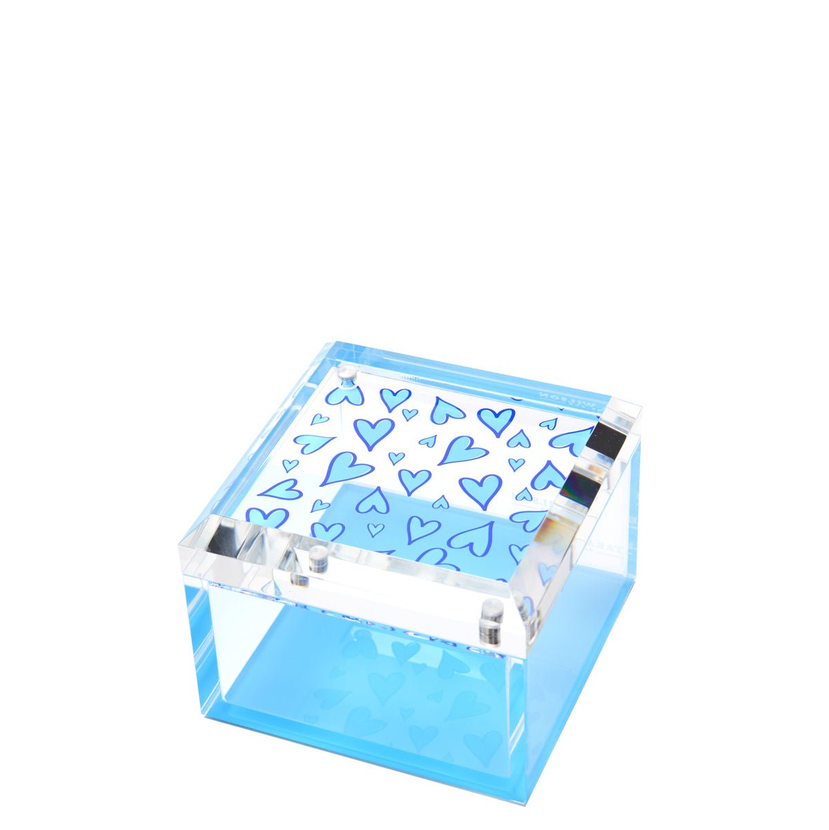 Blue Heart Acrylic 4" x 4" Photo Box - Tara Wilson Designs