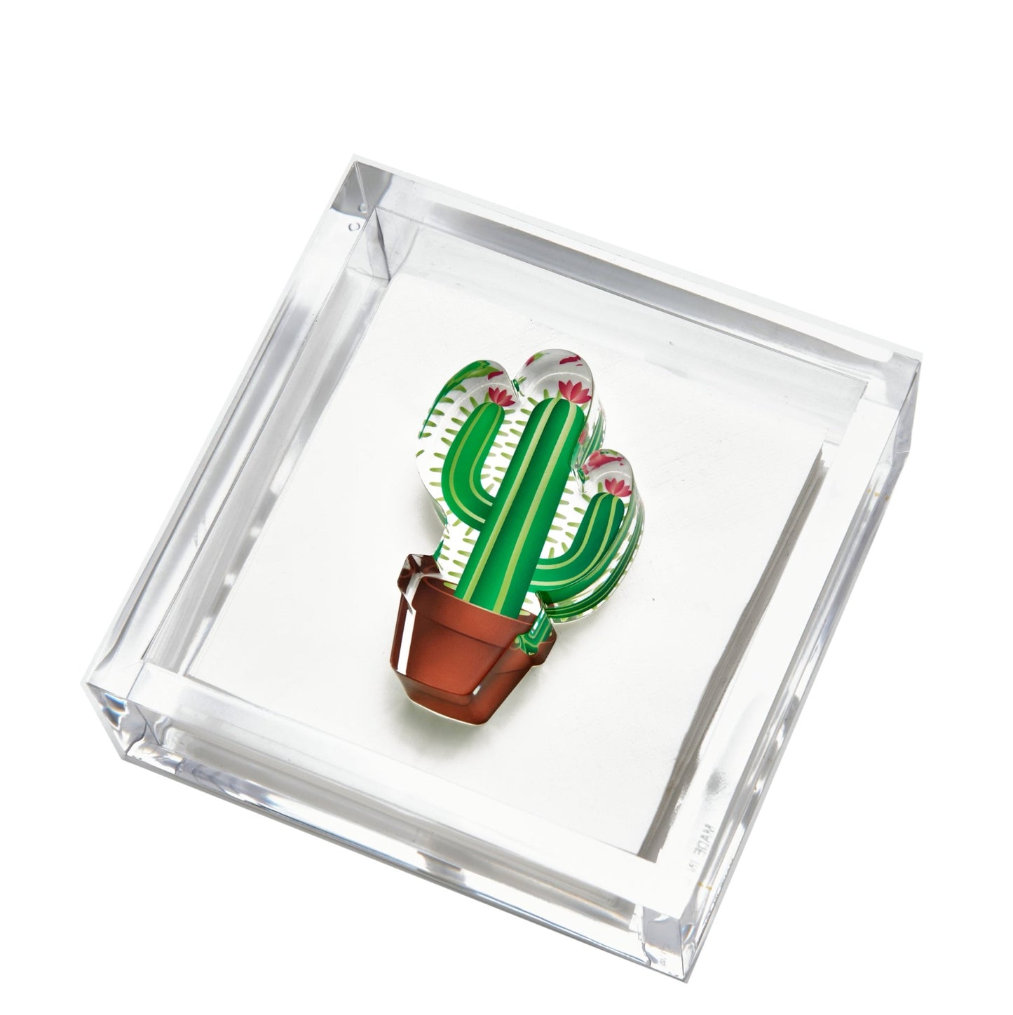 Cactus Acrylic Cocktail Napkin Holder - Tara Wilson Designs