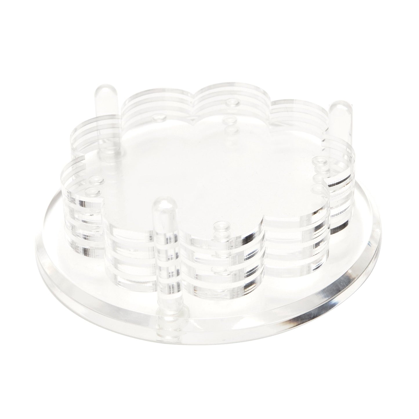 Clear Acrylic Scallop Drink Coasters - Tara Wilson Designs