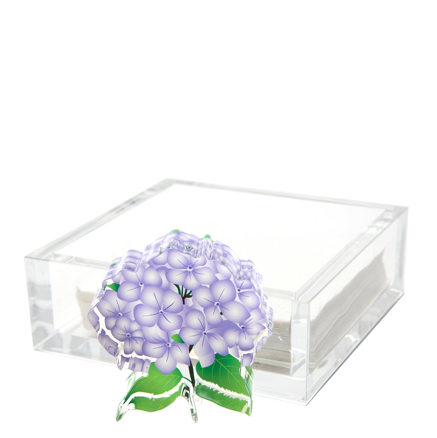 Hydrangea Acrylic Cocktail Napkin Holder - Tara Wilson Designs