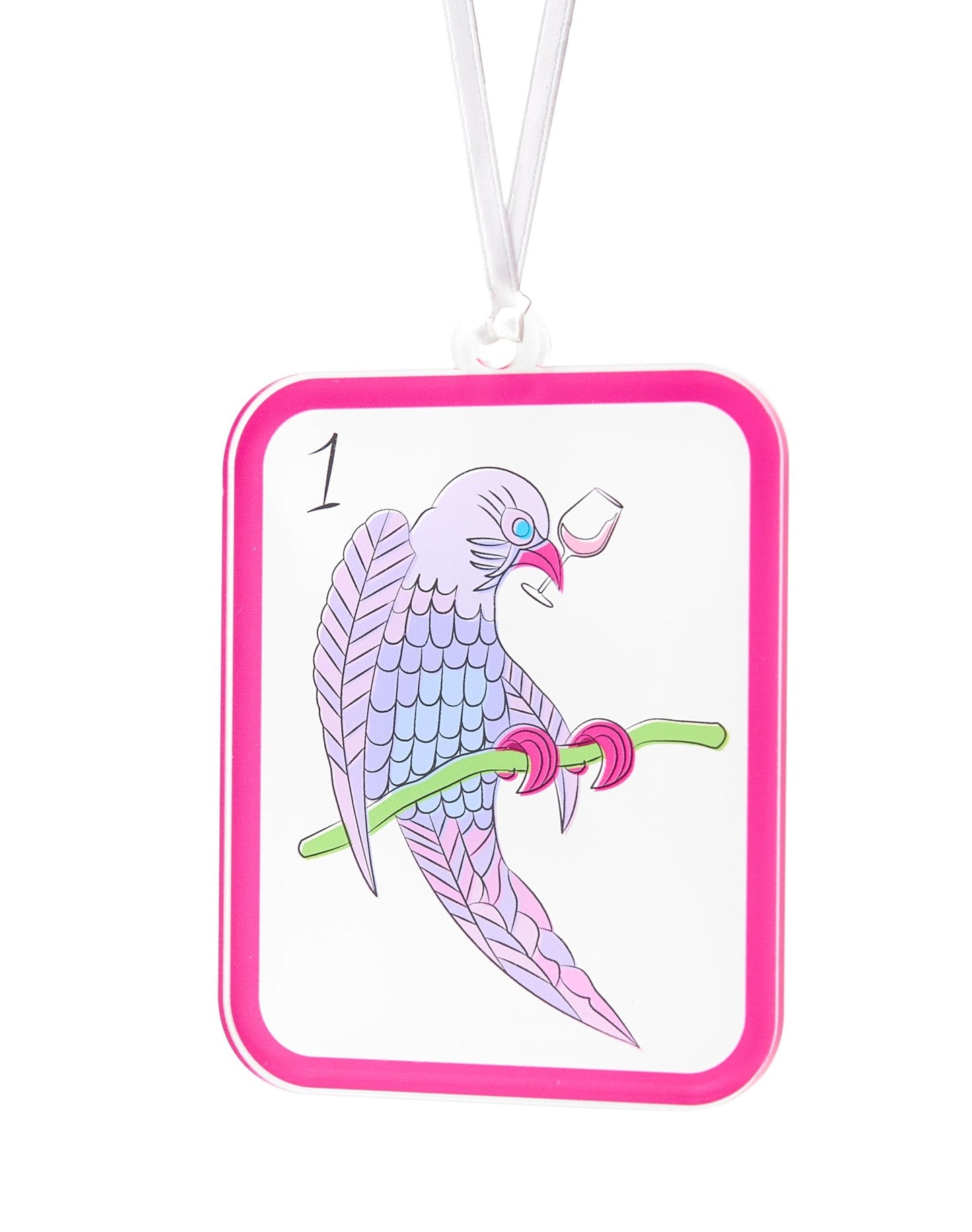 Mahjong Birdie Bam Acrylic Ornament - Tara Wilson Designs