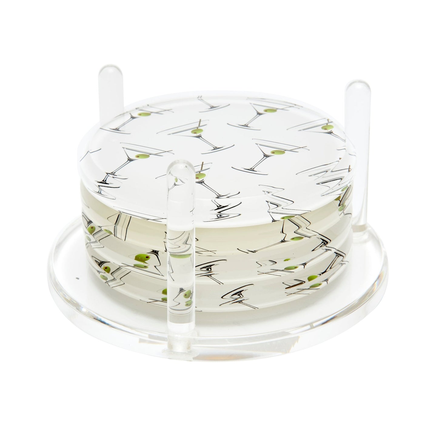 Martini Glass Acrylic Drink Coasters - Tara Wilson Designs