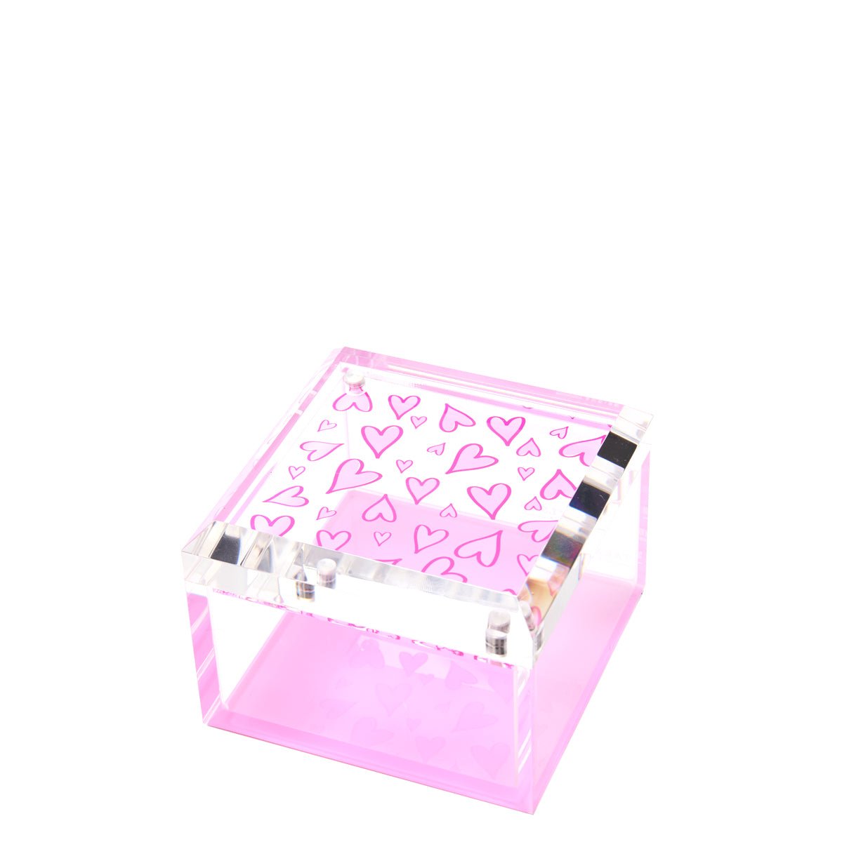 Pink Heart Acrylic 4" x 4" Photo Box - Tara Wilson Designs