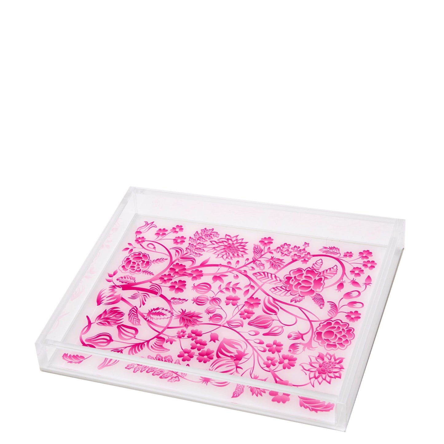 Pink Toile Acrylic Tray - Tara Wilson Designs
