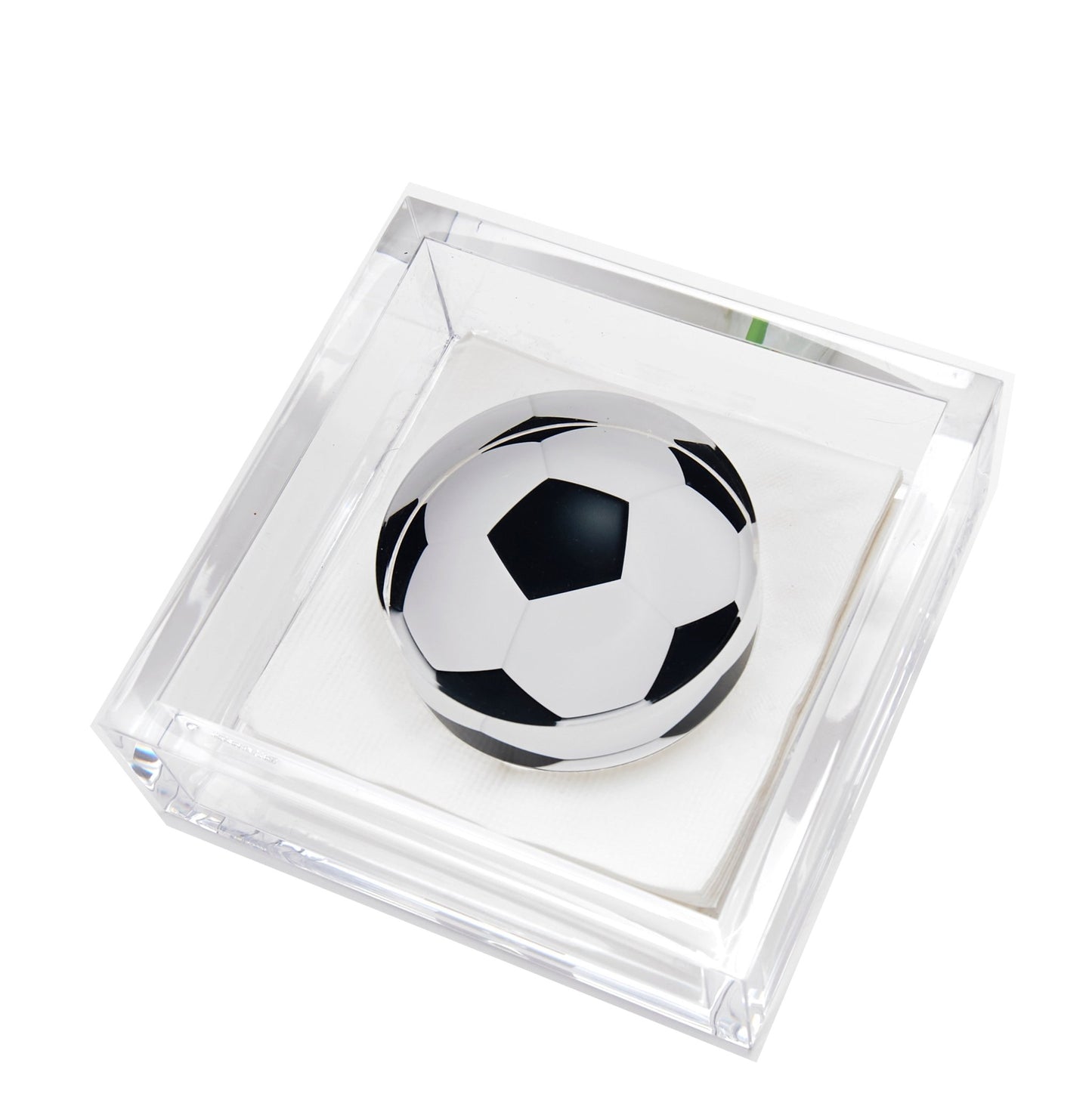 Soccer Ball Acrylic Cocktail Napkin Holder - Tara Wilson Designs