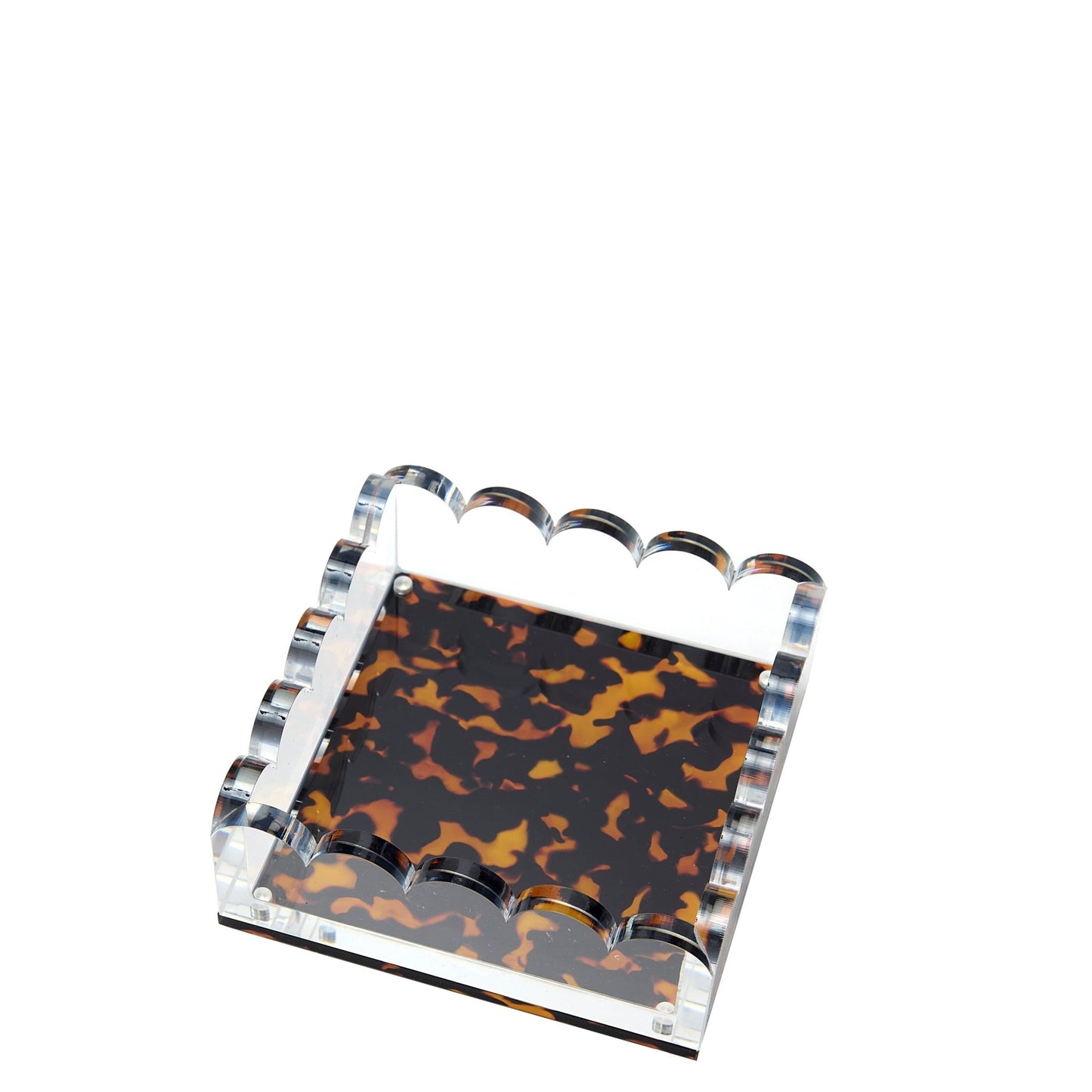 Tortoise Acrylic Small Scallop Photo Tray - Tara Wilson Designs