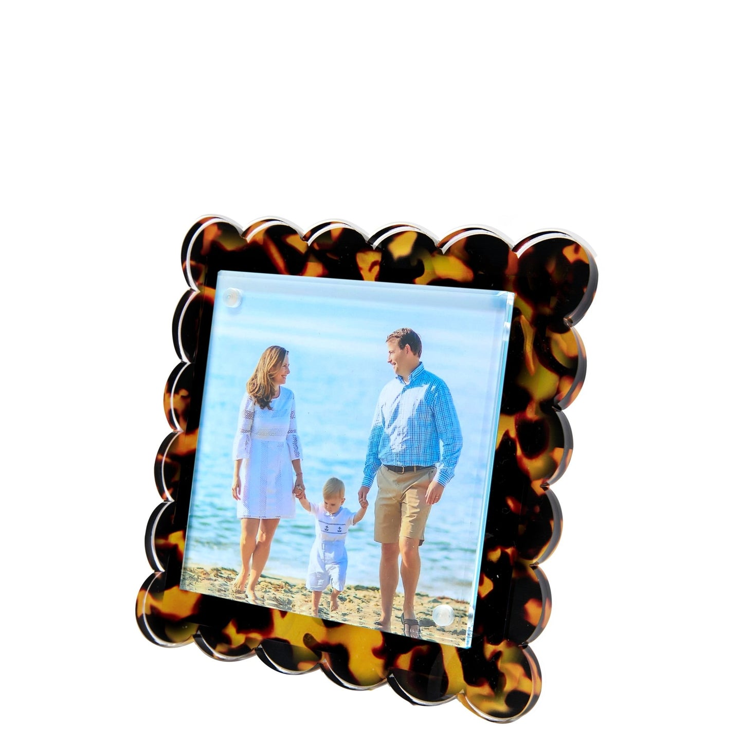 Tortoise Acrylic Square Scallop Frame - Tara Wilson Designs
