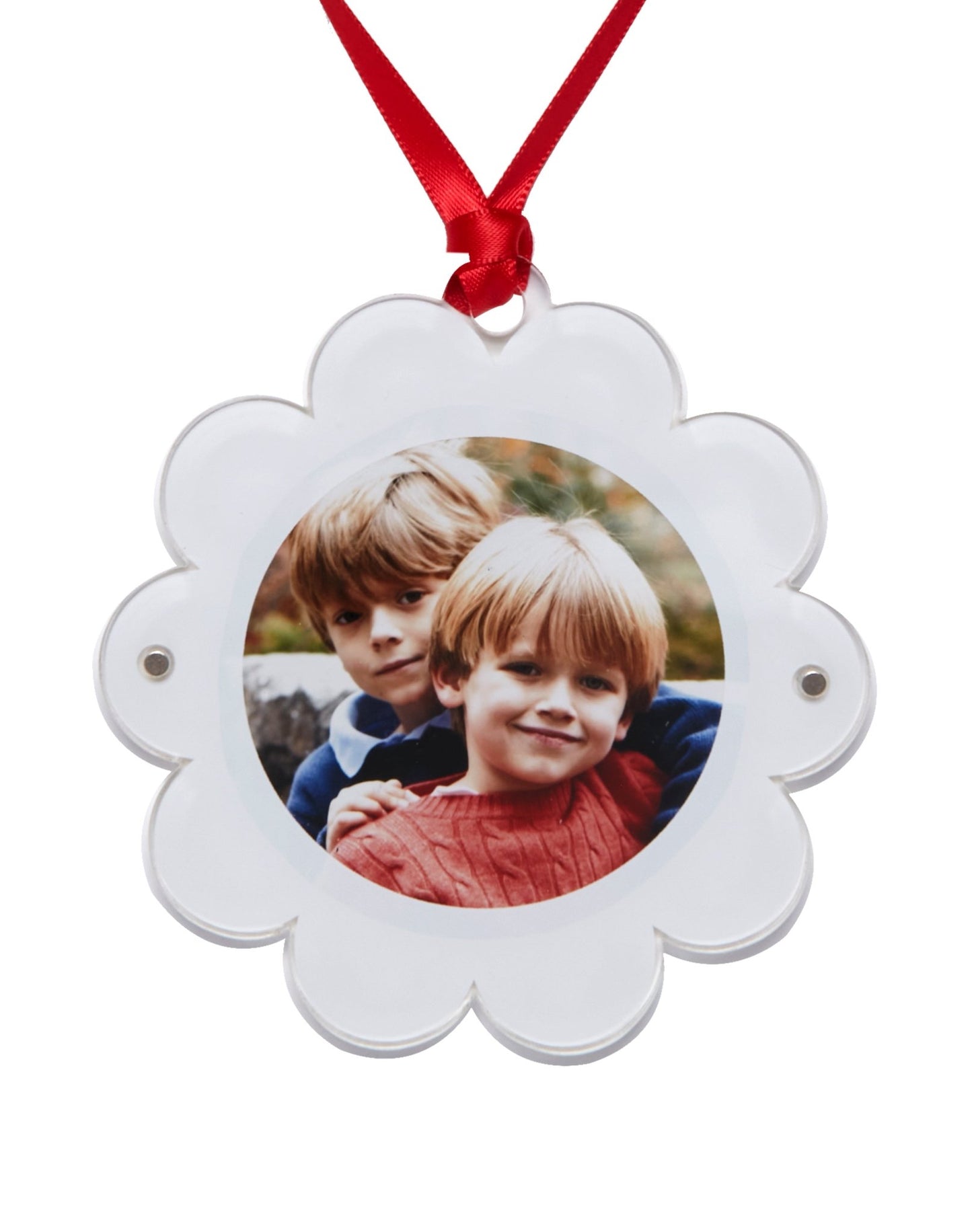 White Acrylic Double - Sided Daisy Ornament - Tara Wilson Designs