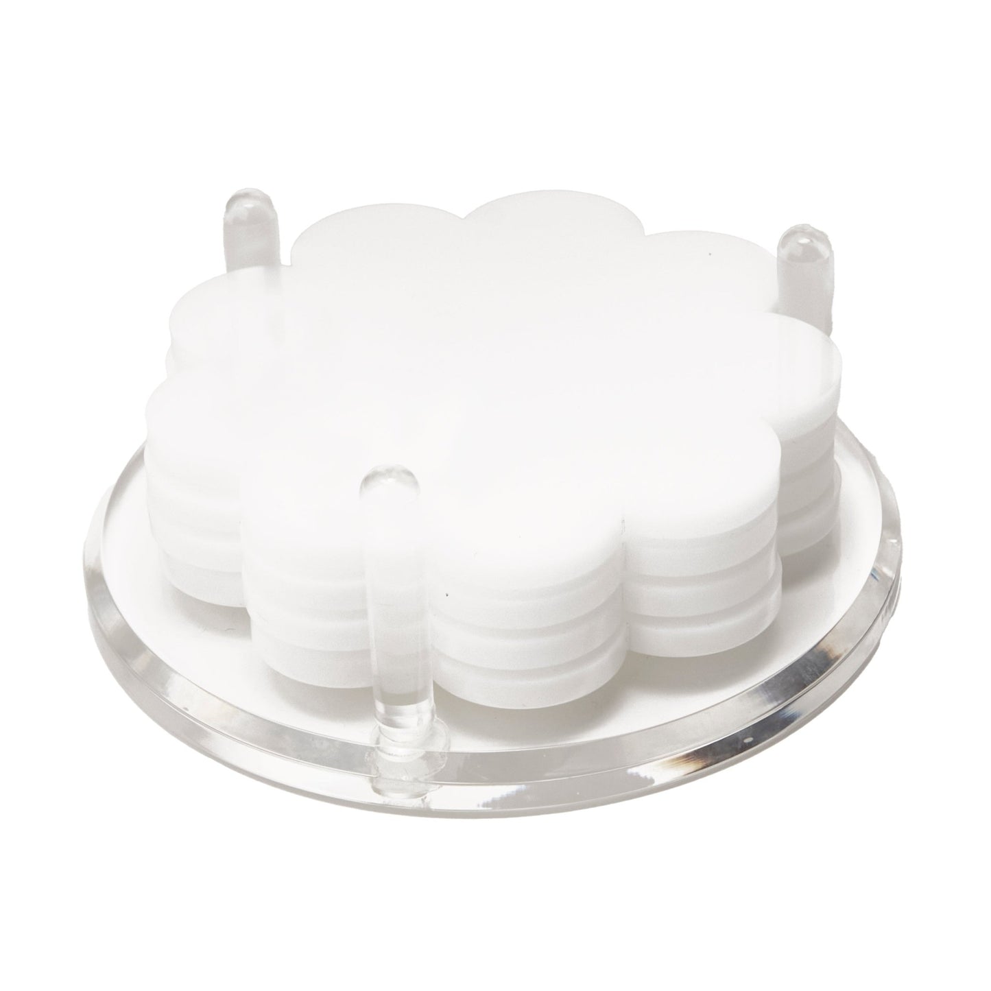 White Acrylic Scallop Drink Coasters - Tara Wilson Designs
