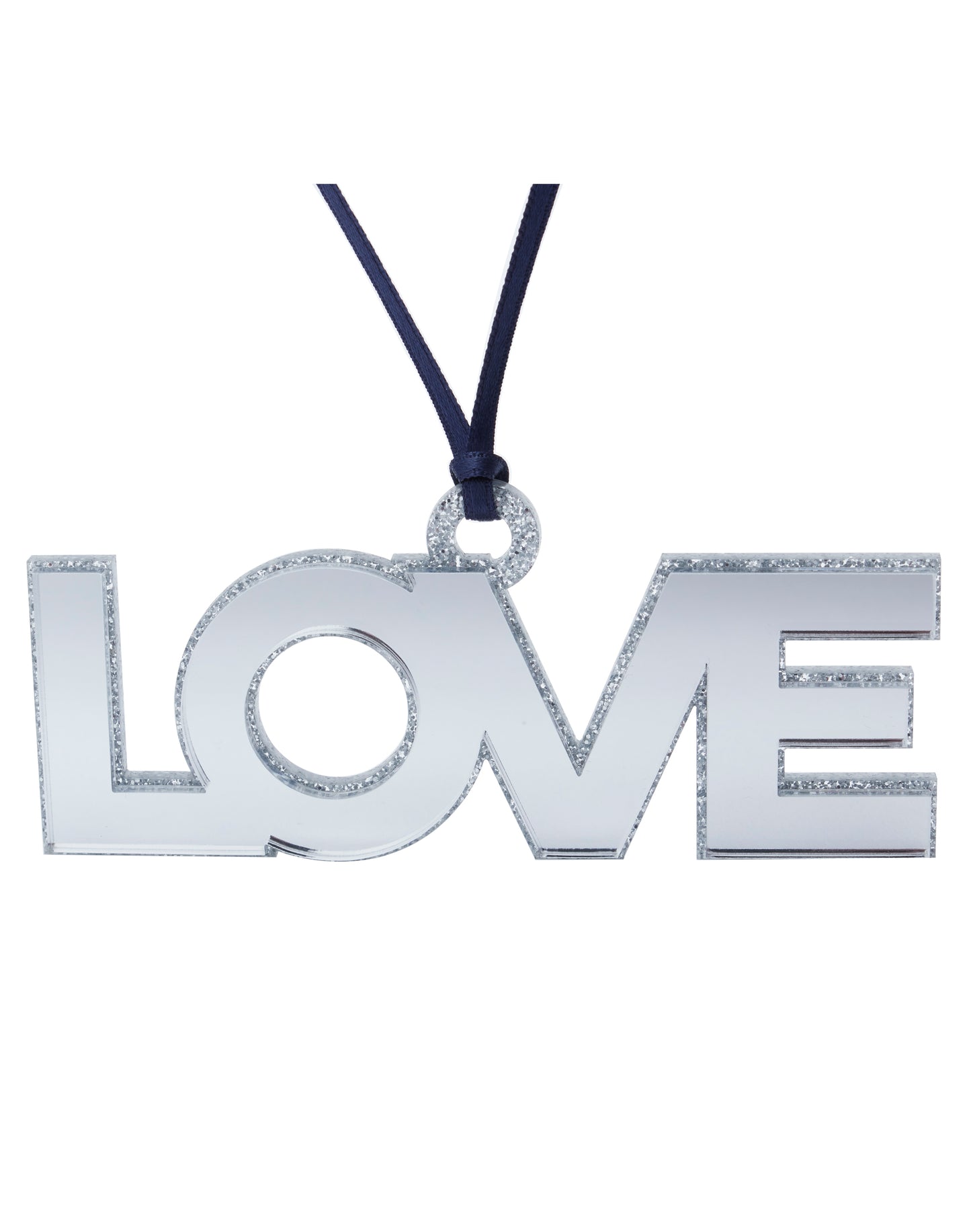 ORNAMENT - MIRROR SILVER LOVE