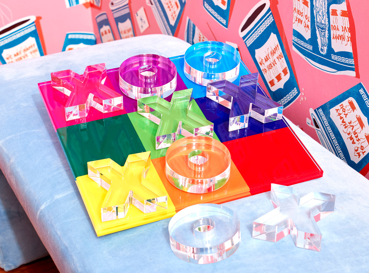 TIC TAC TOE - MULTICOLOR WITH THICK X/O PIECES