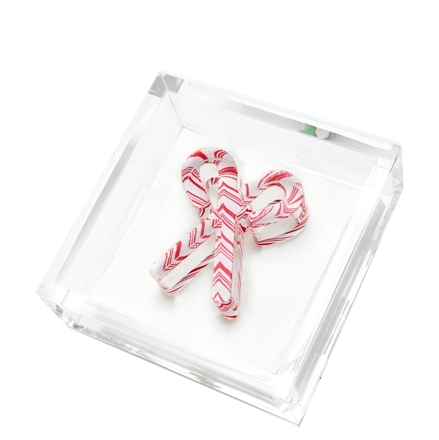 Candy Canes Acrylic Cocktail Napkin Holder - Tara Wilson Designs