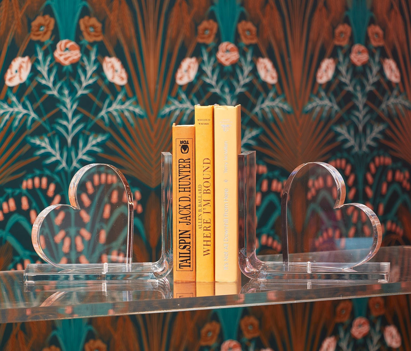 Clear Heart Acrylic Bookends - Tara Wilson Designs