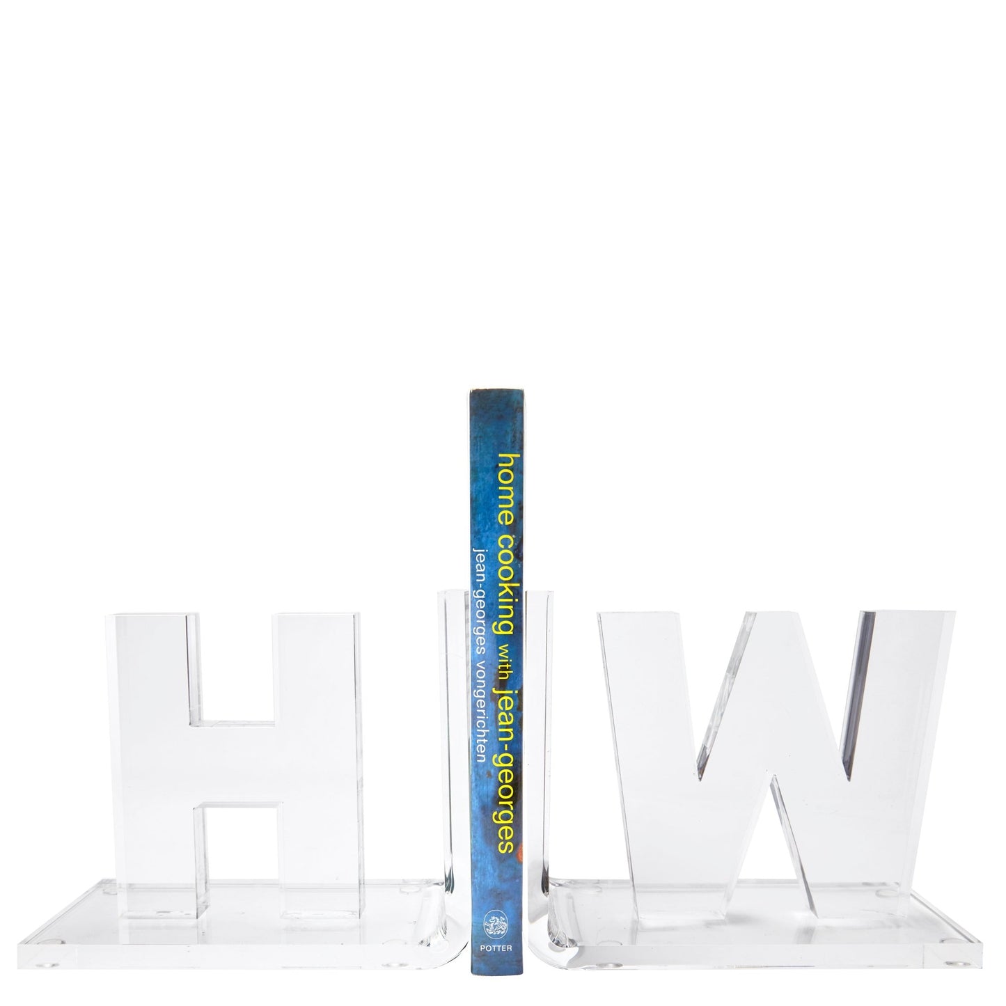 Clear Initials Acrylic Bookends - Tara Wilson Designs