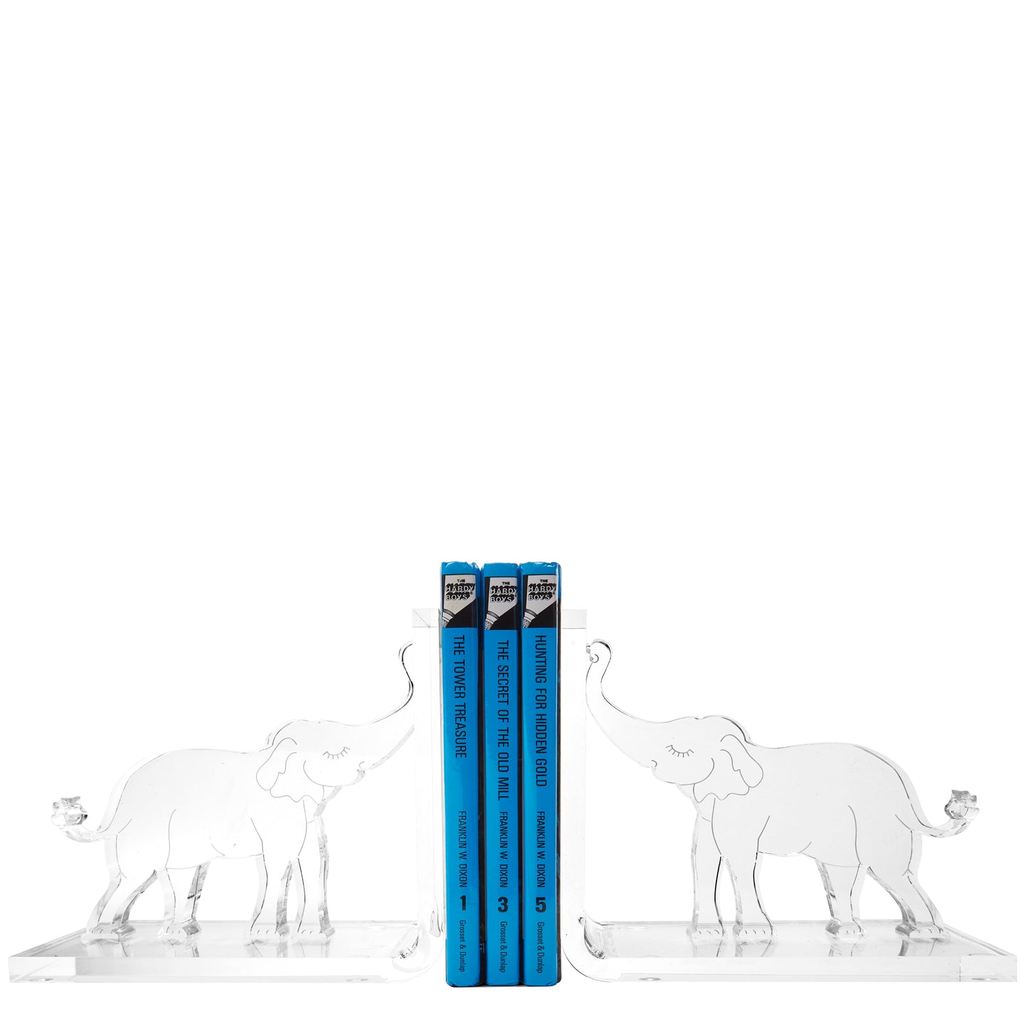 BOOKENDS - CLEAR ELEPHANT
