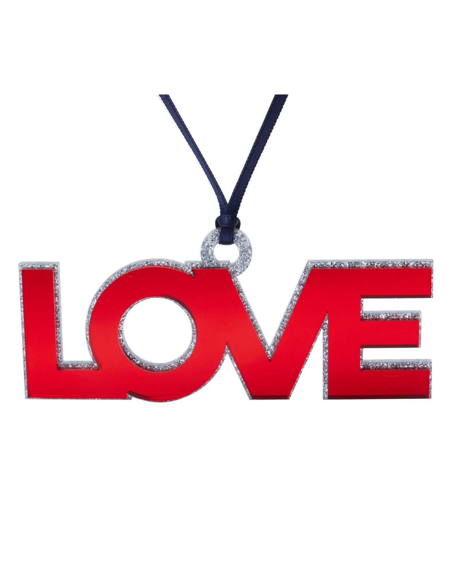 Red Mirrored Love Acrylic Ornament - Tara Wilson Designs