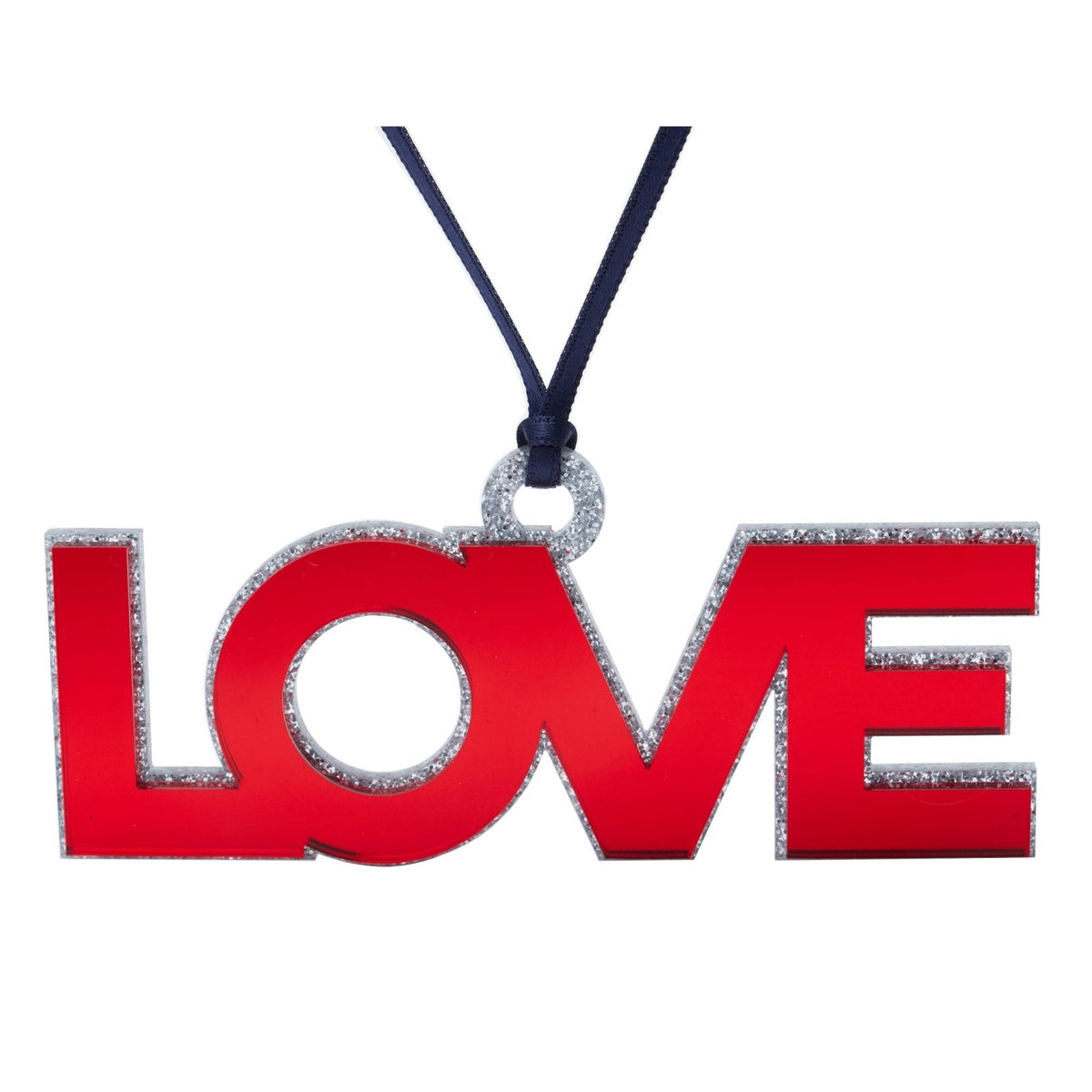 Red Mirrored Love Acrylic Ornament - Tara Wilson Designs