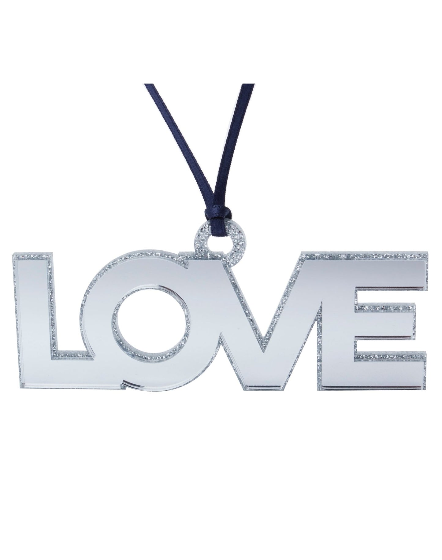 Silver Mirrored Love Acrylic Ornament - Tara Wilson Designs