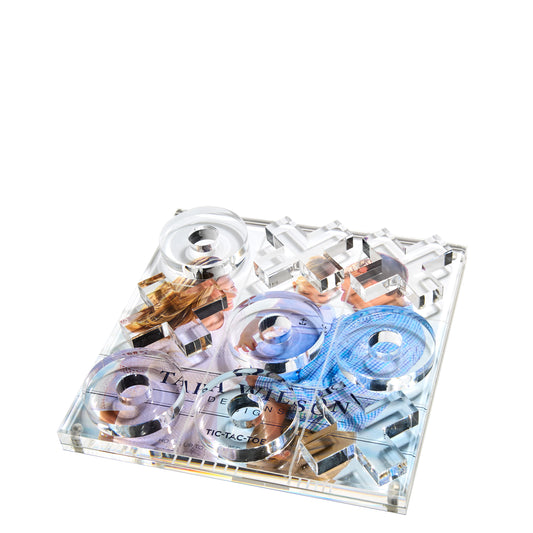 Clear X & O's with Photo Bottom Acrylic Mini Tic Tac Toe