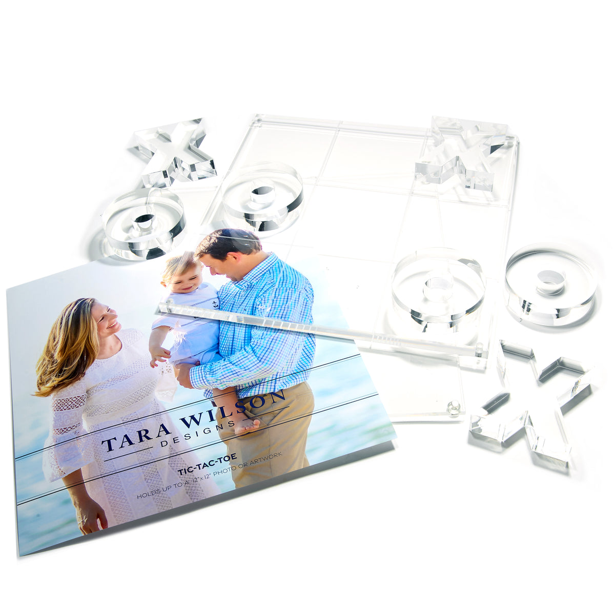 Clear X & O's with Photo Bottom Acrylic Tic Tac Toe