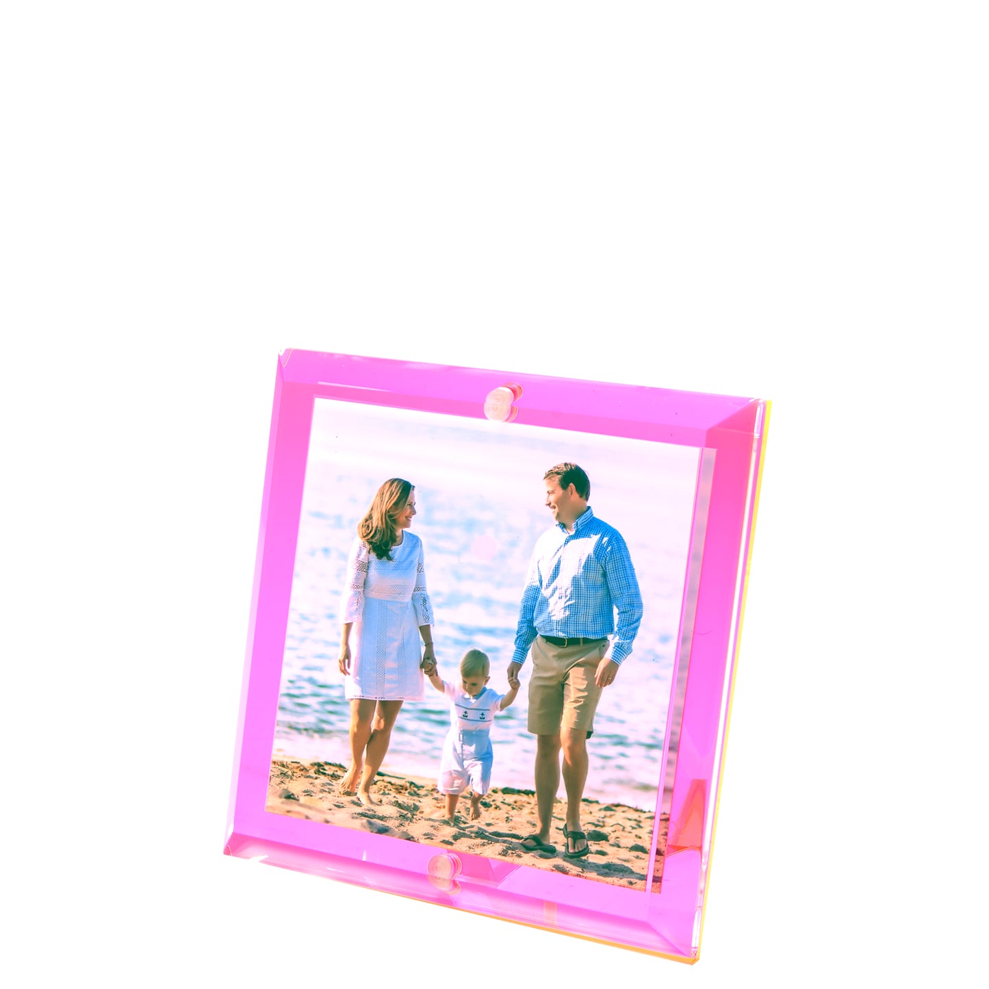 Hot Pink Acrylic 4" x 4" Beveled Frame