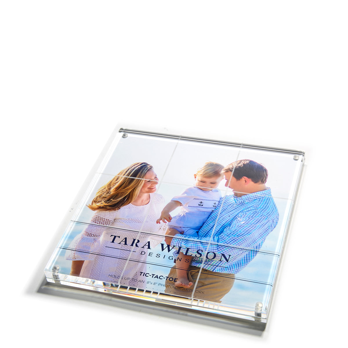 Clear X & O's with Photo Bottom Acrylic Mini Tic Tac Toe