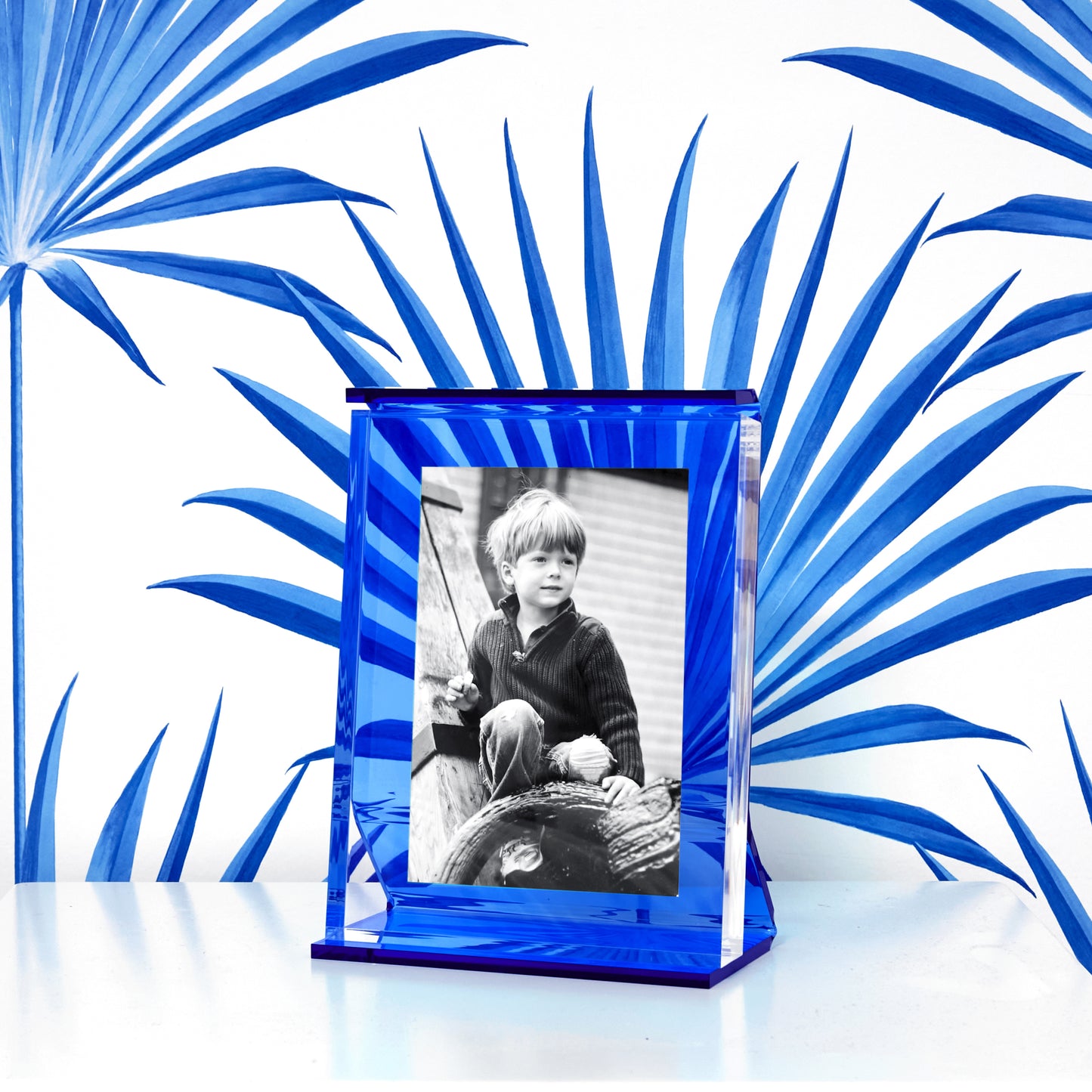 Sea Glass Blue Acrylic Retro Frame