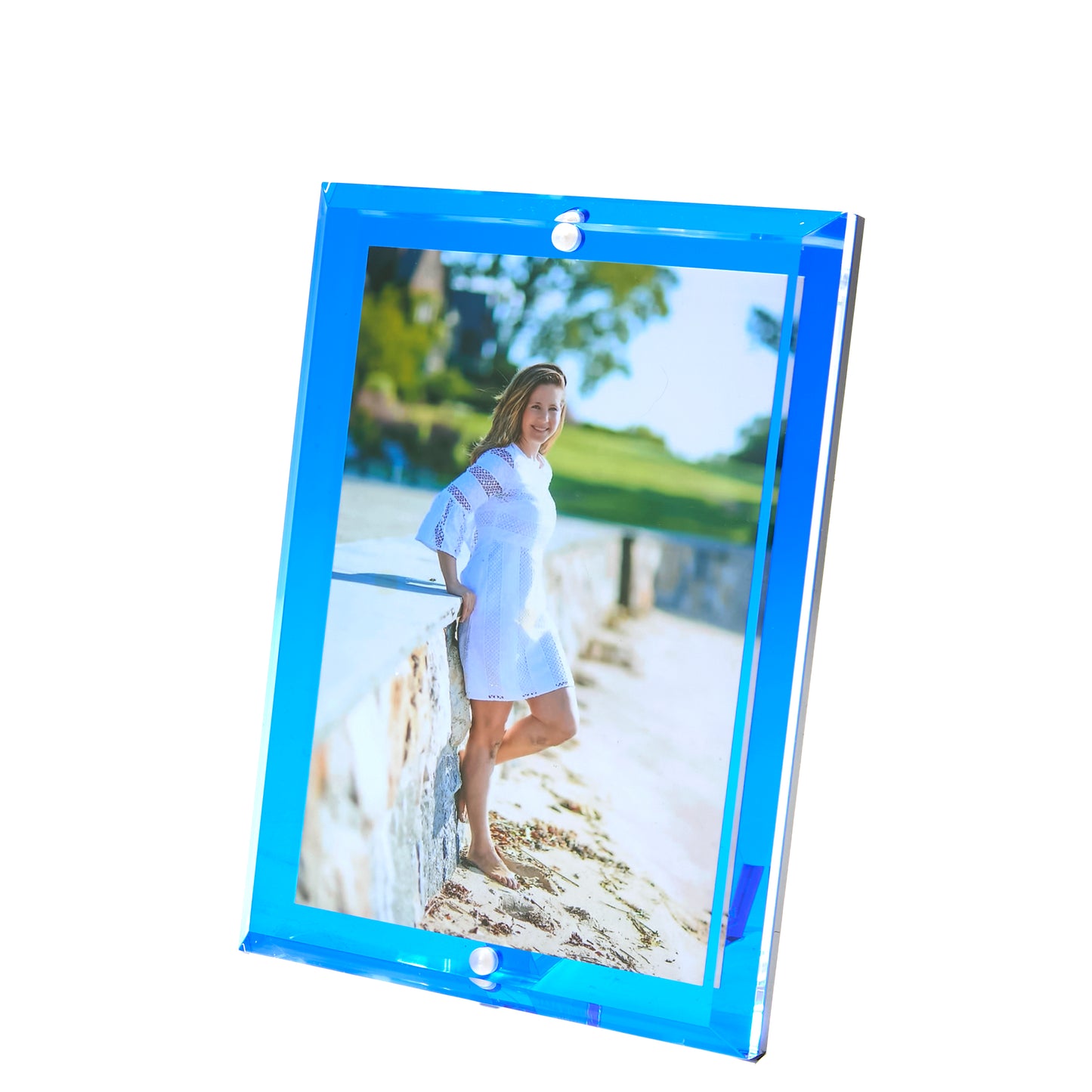 Seaglass Blue Acrylic 4" x 6" Beveled Frame