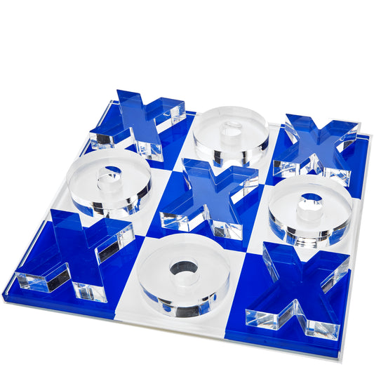 TIC TAC TOE - BLUE + WHITE WITH THICK X/O PIECES