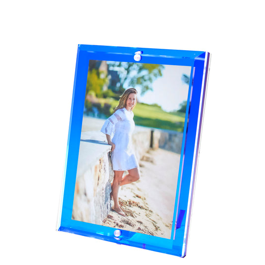 Seaglass Blue Acrylic 4" x 6" Beveled Frame