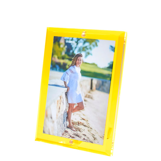Transparent Yellow Acrylic 4" x 6" Beveled Frame