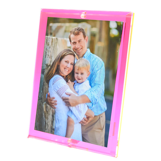 Hot Pink Acrylic 5" x 7" Beveled Frame
