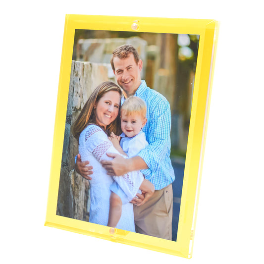 Transparent Yellow Acrylic 5" x 7" Beveled Frame