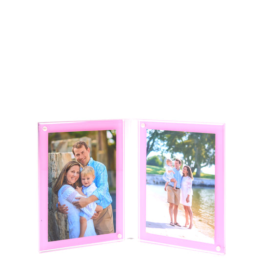LARGE DOUBLE BEVEL FRAME - PASTEL PINK