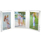 Clear Acrylic Large Triple Bevel Frame holding three photos, enlarged