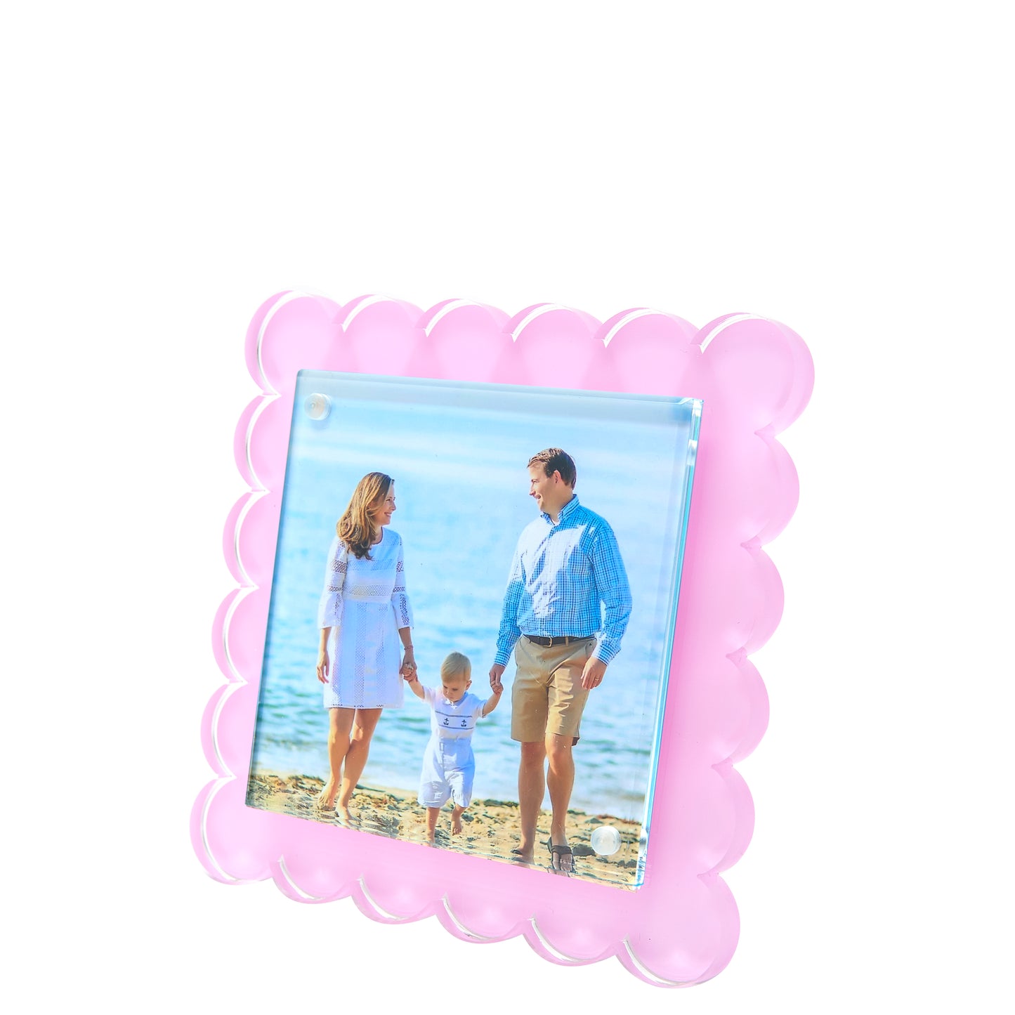 SCALLOP FRAME - SQUARE - PASTEL PINK